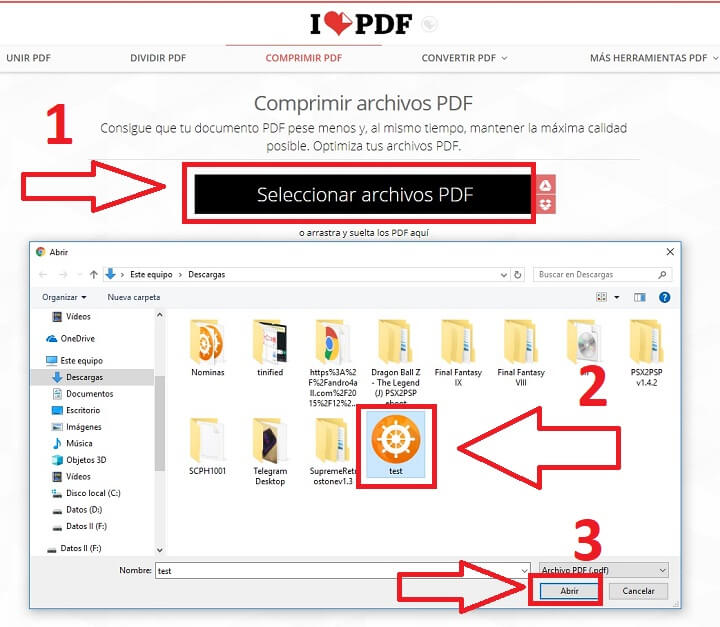 comprimir pdf online español