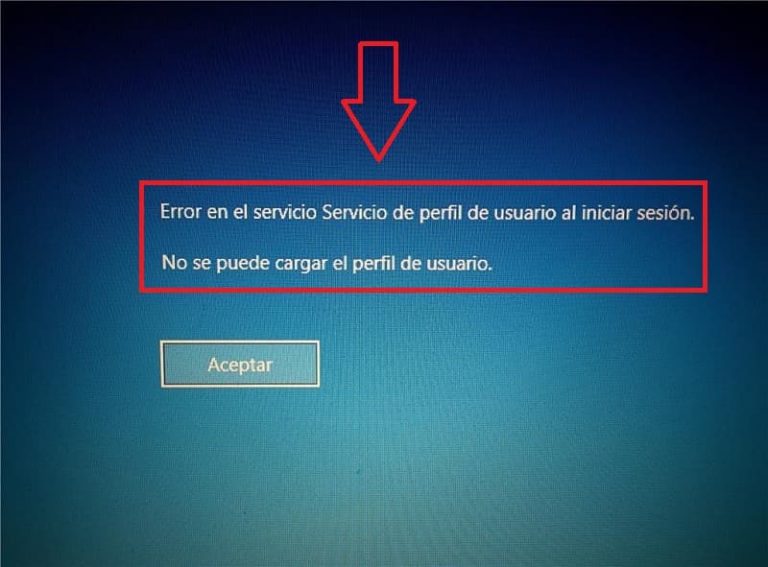 Error en el servicio de perfil de usuario al iniciar sesión Windows 10 2026