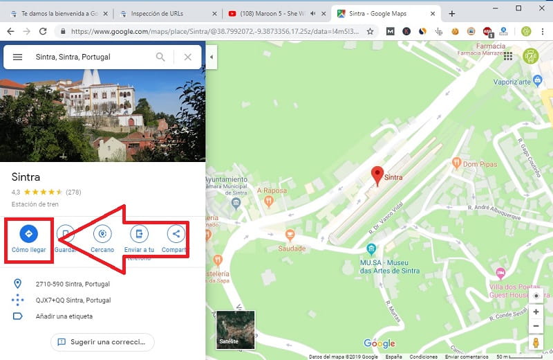 añadir ruta en google maps windows 10