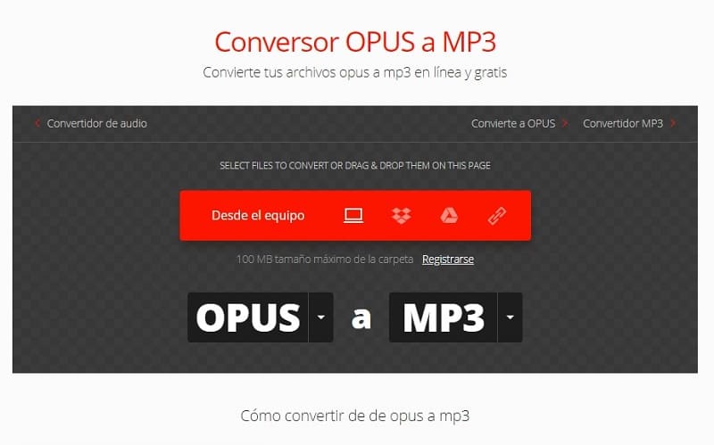 Están deprimidos Cerdo Aguanieve ▷ Convertir Archivos OPUS A MP3 GRATIS 2023 🥇