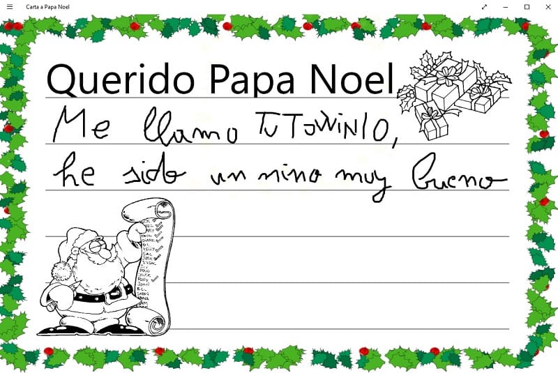 escribir una carta a papa noel en el pc.