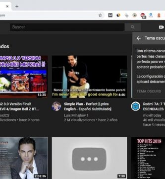 como activar modo oscuro en youtube pc