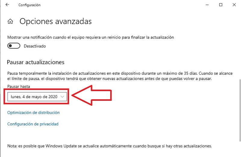 aplazar actualizaciones windows 10