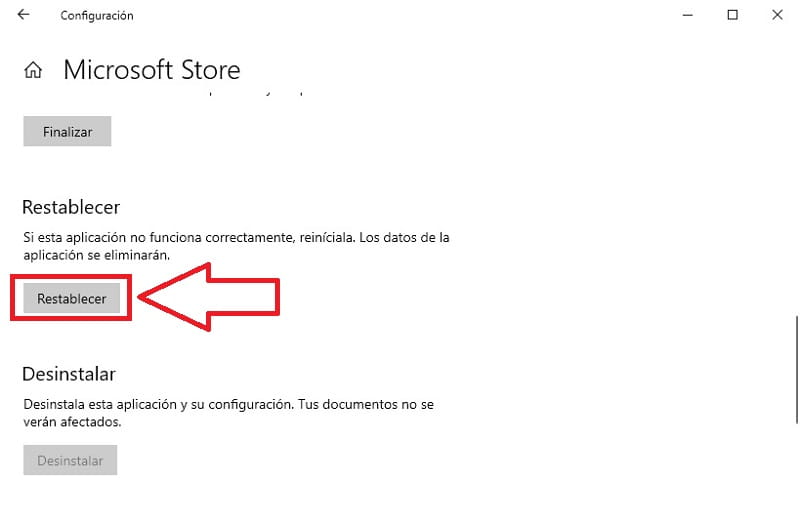 ¿Cómo reiniciar Microsoft Store?