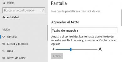 aumentar tamaño de letras en windows 10