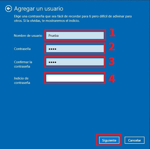 crear cuenta de usuario local en windows 10