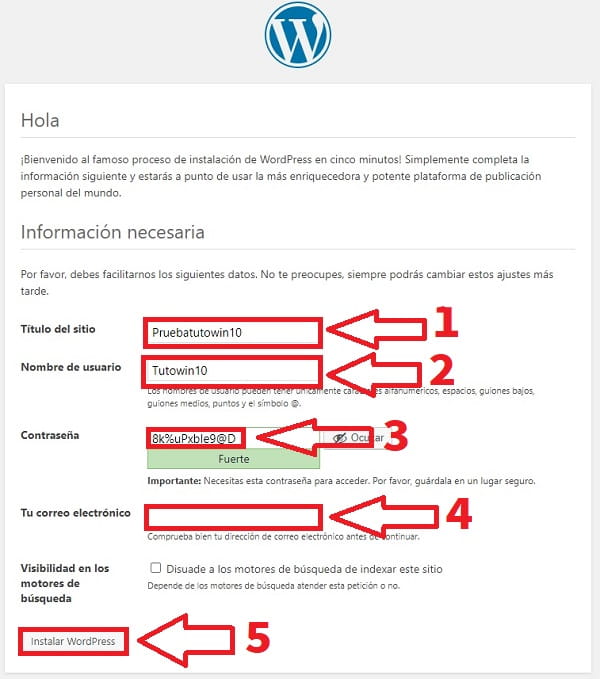 base de datos wordpress.