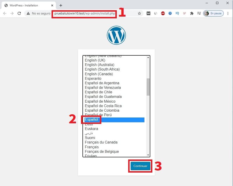 crear página web wordpress.