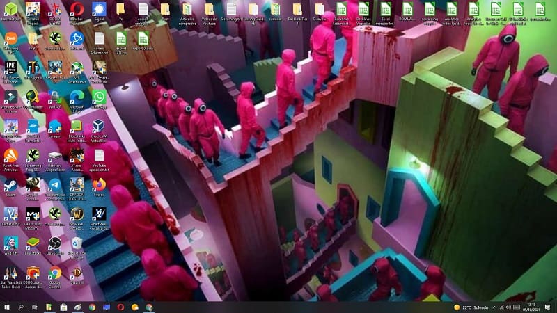 imagen de escritorio del juego del calamar en windows 11.