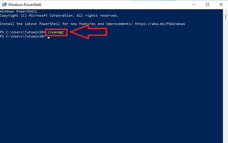 Acceder Cleanmgr PowerShell Win 11.