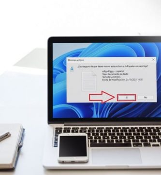 Confirmación de borrado de archivo Windows 11.