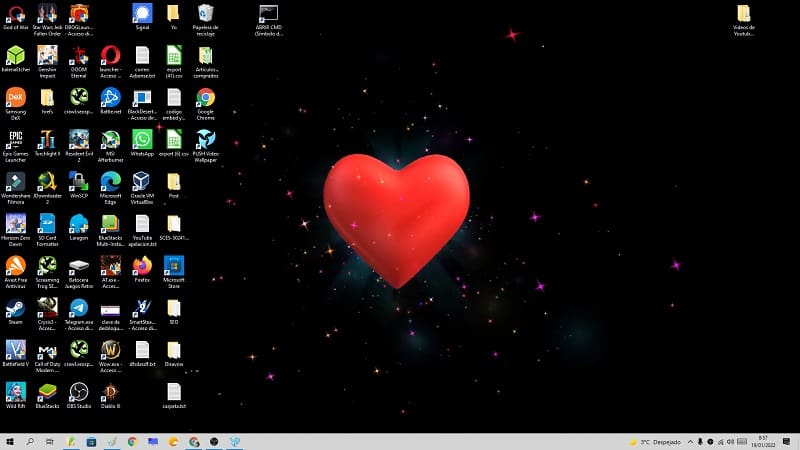 Hacer que un corazón se mueva en Windows 10.