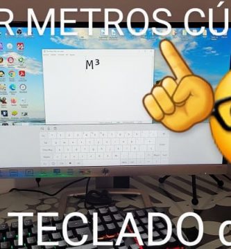 Escribir metros al cubo en el teclado de ordenador.