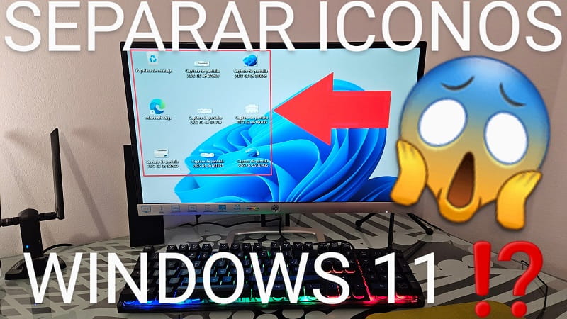 Cambiar espacio entre iconos Windows 11.