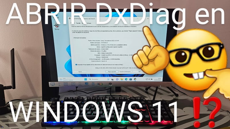 Abrir DxDiag en Windows 11.