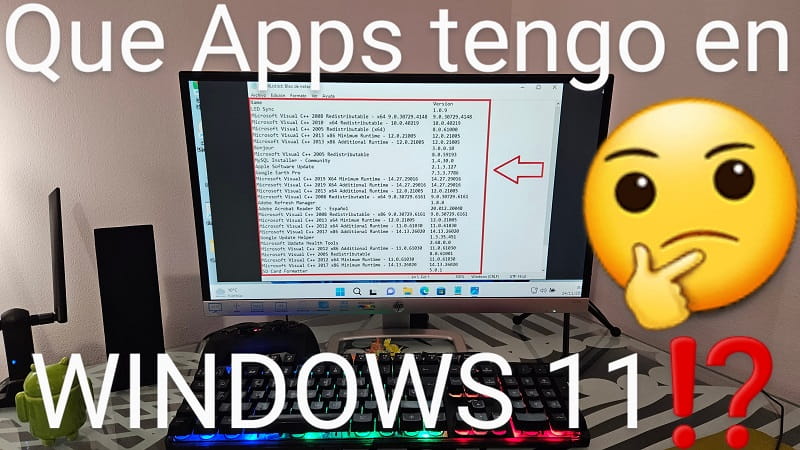 Lista de aplicaciones instaladas en Windows 11.