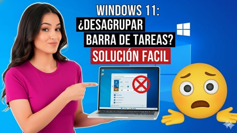 Desagrupa Botones Barra de Tareas Windows 11