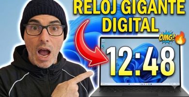 reloj digital en el escritorio Windows